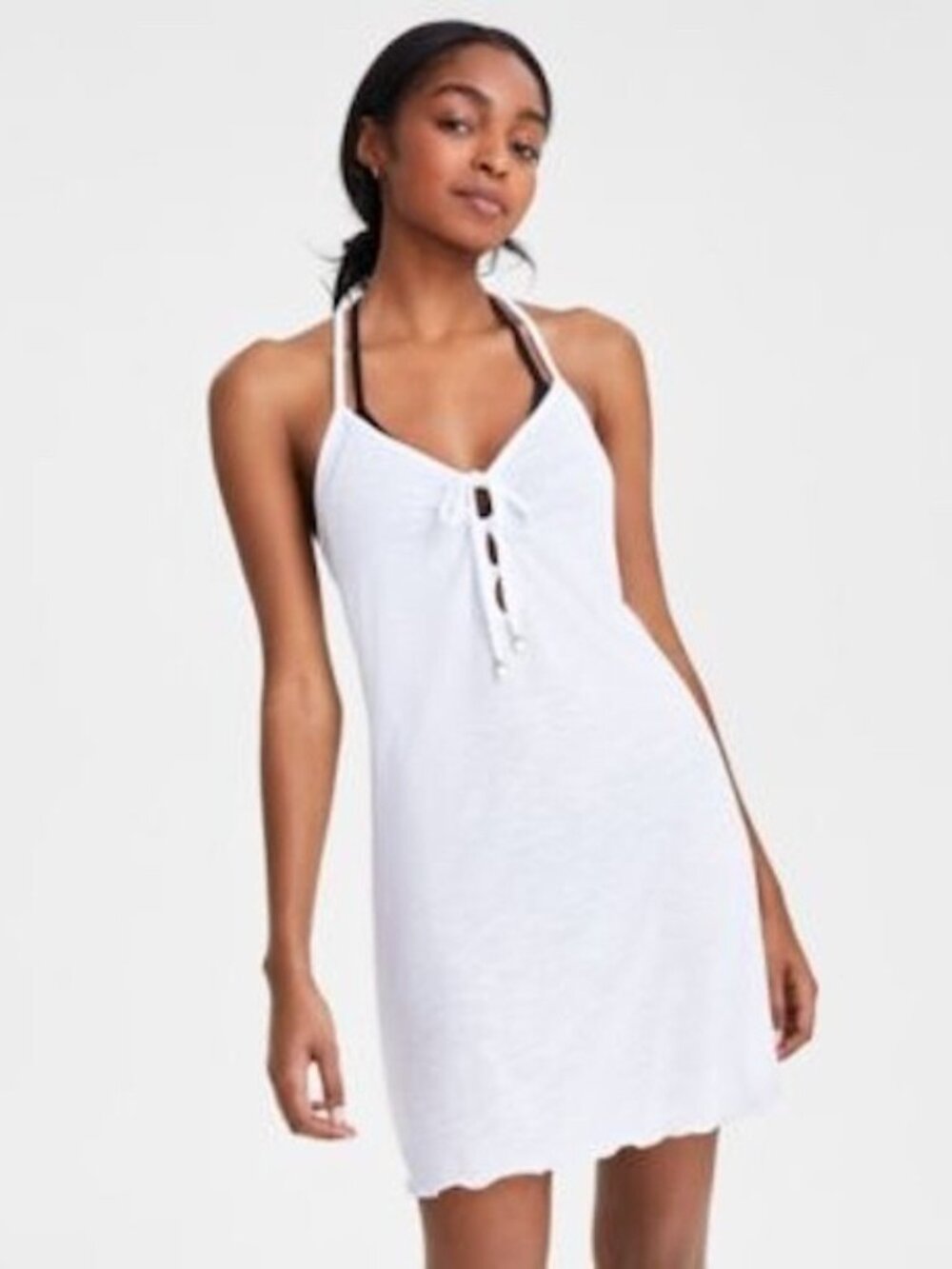 Miken White Swim Cover Up Dress Size L